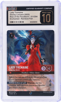 2023 Disney Lorcana Rise of the Floodborn Lady Tremaine Enchanted #211 CGC BL - Image 1