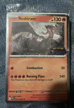 Pokemon Phantasmal Flames Reshiram 017/094 Barnes & Noble Promo Stamped Sealed - Image 1