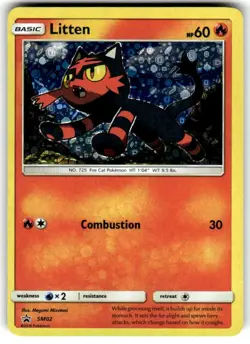 Pokemon S&M Promotional/Promo Holographic Litten SM02 Black Star NM/VLP - Image 1
