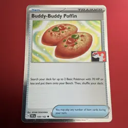 Pokemon Prize Pack Series 7 Buddy Buddy Poffin 144/162 Cosmos Holo - Play Stamp - Image 1