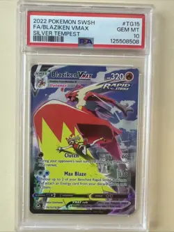 Pokemon Sword & Shield Silver Tempest Blaziken VMAX TG15/TG30 PSA 10 - Image 1