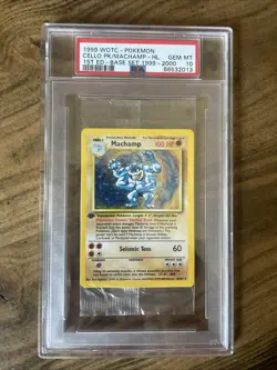 1999-2000 Cello Base Set pokemon machamp 1st edition Psa 10 - Image 1