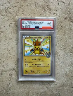 2014 Pokemon Mega Tokyo's Pikachu Poncho Japanese XY Promo #098 PSA 9 MINT - Image 1