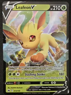 Leafeon V 013/159 Crown Zenith Extended Art Ultra Rare Holo Pokemon TCG 2023 NM - Image 1