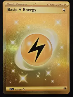 ERROR OFF CENTER Lightning Energy 257/198 Scarlet & Violet Hyper Rare Pokemon NM - Image 1