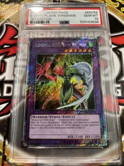YuGiOh E-HERO FLAME WINGMAN #RA03-EN152??PSA 10 GEM??1st ED-2024 PLT SECRET RARE - Image 2