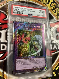 YuGiOh E-HERO FLAME WINGMAN #RA03-EN152??PSA 10 GEM??1st ED-2024 PLT SECRET RARE - Image 5