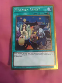 Yu-Gi-Oh Gold Rare 'Mistaken Arrest' PGL3-EN089 1st Edition Lp - Image 1
