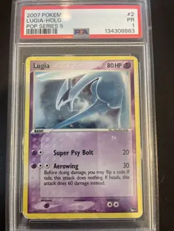Pokemon Pop Series 5 Lugia Card 2007 Holo Rare PSA 1 - Image 1