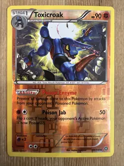 Pokemon TCG 2016 XY Steam Siege Card - Reverse Holo 59/114 Toxicroak LP - Image 1