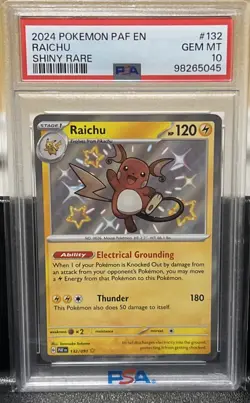 PSA GEM MT 10 Raichu 132/091 Paldean Fates Shiny Graded Pokemon Card - 🔥💎🔥 - Image 1