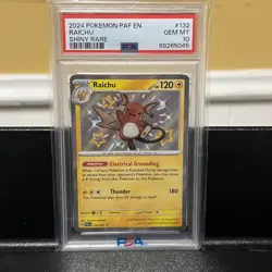 PSA GEM MT 10 Raichu 132/091 Paldean Fates Shiny Graded Pokemon Card - 🔥💎🔥 - Image 2