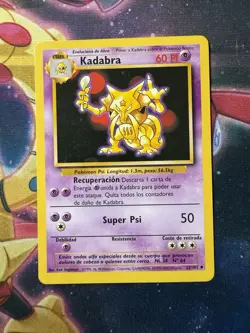 KADABRA 32/102 Base Set SPANISH Pokemon Card LP - Image 1