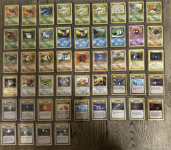 English Base Set Vintage Pokemon Card Lot 49 Count NM-MP Common Uncommon WOTC - Image 1