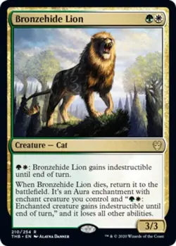 1x Bronzehide Lion - Foil NM-Mint, English Theros Beyond Death MTG Magic - Image 1