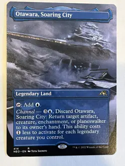 Otawara, Soaring City (Borderless) Kamigawa: Neon Dynasty Regular 414 Mtg Magic - Image 1