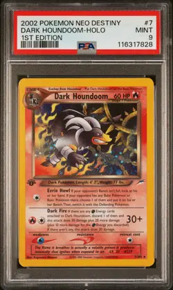 2002 POKEMON NEO DESTINY 1ST ED #7 DARK HOUNDOOM-HOLO PSA 9 - Image 1