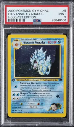 2000 POKEMON GYM CHALLENGE HOLO-1ST ED #5 GIOVANNI'S GYARADOS PSA 9 - Image 1