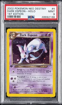 2002 POKEMON NEO DESTINY 1ST ED #4 DARK ESPEON-HOLO PSA 9 - Image 1