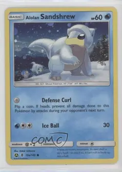 Alolan Sandshrew Holo Pokemon Sun & Moon Guardians Rising #19a - Image 1