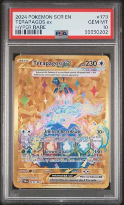 2024 POKEMON SCR EN-STELLAR CROWN HYPER RARE #173 TERAPAGOS EX PSA 10 - Image 1