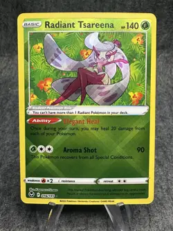 Pokemon TCG SW&SH Silver Tempest Radiant Tsareena Radiant Rare 016/195 NM - Image 1