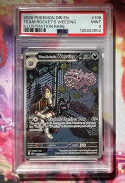 Pokemon TCG Team Rockets Weezing Destined Rivals 199/182 Graded PSA Mint 9 - Image 1