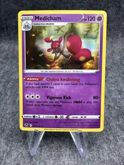 Pokemon TCG Medicham Silver Tempest 073/195 Holo Rare NM - Image 1