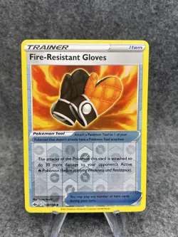 Pokemon TCG Fire-Resistant Gloves Chilling Reign 138/198 Reverse Holo UC NM - Image 1
