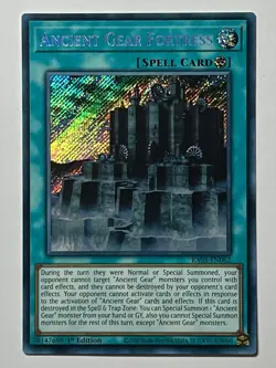 Ancient Gear Fortress RA03-EN062 (NM) Secret Rare 1st Edition YuGiOh! TCG - Image 1