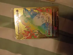 Charizard VMAX Rainbow Gold Metal Card Rare, Perfect Condition - Image 1