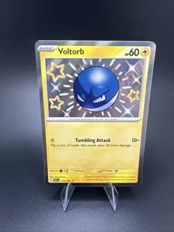 Voltorb 133/091 Paldean Fates Baby Shiny Rare Pokemon TCG Card - Image 1