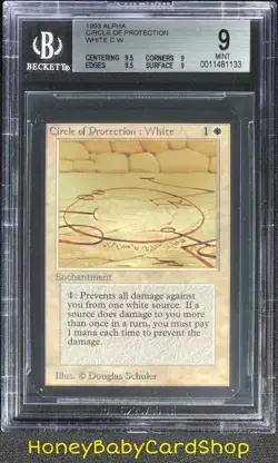 MTG Limited Edition Alpha 1993 Circle of Protection: White BGS 9.0Q++ (QUAD++) - Image 1