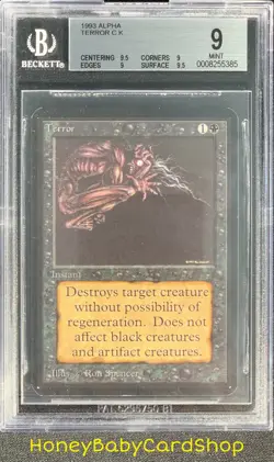 MTG Limited Edition Alpha 1993 Terror BGS 9.0Q++ (Quad++) Mint Old School 93/94 - Image 1