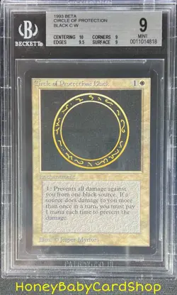 MTG Limited Edition Beta 1993 Circle of Protection: Black BGS 9.0Q++ (Quad++) - Image 1