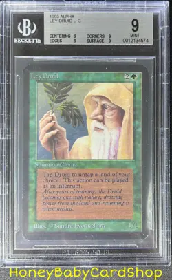 MTG Limited Edition Alpha 1993 Ley Druid BGS 9.0Q (Quad) MINT Old School 93/94 - Image 1