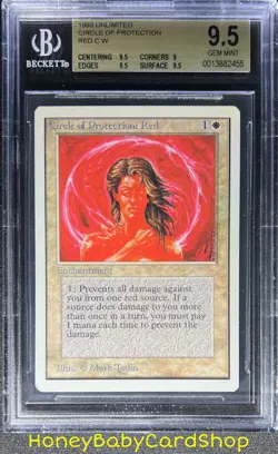 MTG Unlimited Edition 1993 Circle of Protection: Red BGS 9.5 GEM MINT 93/94 - Image 1