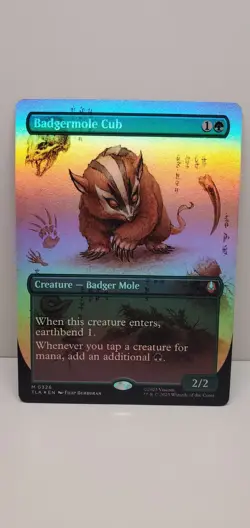 MTG, Avatar - Mythic Badgermole Cub (#0326) - Borderless - Foil - Image 1