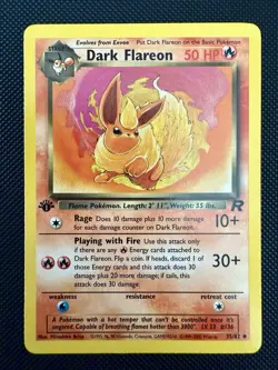 Dark Flareon 35/82 1st Edition- LP- Non Holo- Team Rocket- Vintage Pokemon Card - Image 1