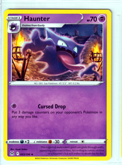 Haunter 065/196 Lost Origin ENGLISH Uncommon 2022 Near Mint Pokemon - Image 1