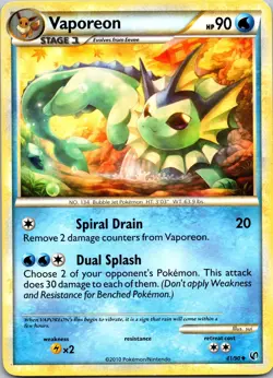 Vaporeon 41/90 Uncommon Undaunted LP Pokemon TCG - Image 1