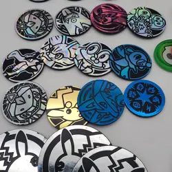 Pokemon Coin Lot 54 Count Game Chips Foil Purple Energy Unsearched Mix Lot Burn - Image 3