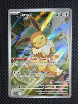 Prismatic Evolutions Elite Trainer #173 Eevee Pokemon Center Stamped Promo - Image 1