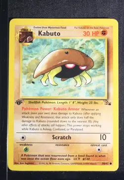 PSA 8 NEAR MINT MINT 1999 Pokemon Fossil #50 Kabuto 1st Edition !!! - Image 3