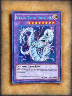 Yugioh Cyber Twin Dragon LCGX-EN180 Secret Rare 1st Ed LP - Image 1