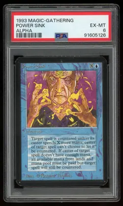 1993 MTG Magic the Gathering Card Alpha Power Sink PSA 6 TCG - Image 1