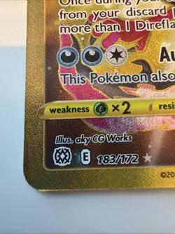 Pokemon TCG Brilliant Stars Galarian Moltres v Gold SR Card 183/172 NM/M - Image 2
