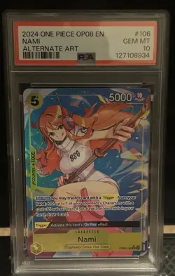 One Piece Card Game Nami SR OP08-106 Parallel Two Legends Foil - Image 1