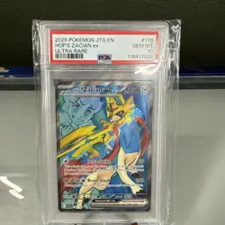 Pokemon TCG Journey Together Hops Zacian EX Card 176/159 Ultra Rare, PSA 10 - Image 1