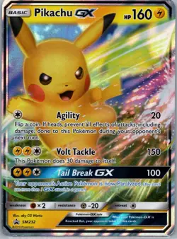 Pickachu GX SM232 Full Art Black Star Promo Ultra Rare Pokemon Card - Image 1
